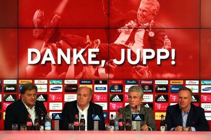 Heynckes, en la rueda de prensa de su despedida del Bayern