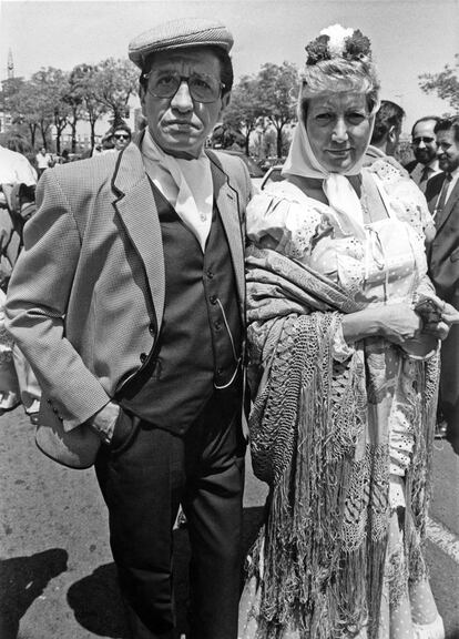 Ángel Matanzo, el polémico concejal del Distrito Centro, en la pradera de San Isidro, el 15 de mayo de 1991.