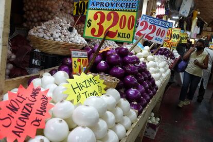 Inflación en un mercado de Ciudad de México