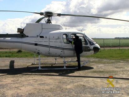 Uno de los helic&oacute;pteros que utilizaba la red de narcotraficantes.