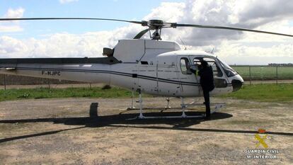 Uno de los helicópteros que utilizaba la red de narcotraficantes.