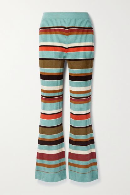 La paleta de colores de estos pantalones de Ulla Johnson está inspirada en un viaje reciente que realizó la diseñadora por suroeste americano y tienen ese punto bohemio irresistible.

540€