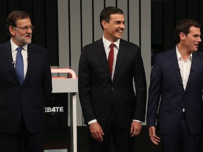 Mariano Rajoy, Pedro Sánchez, Albert Rivera and Pablo Iglesias.