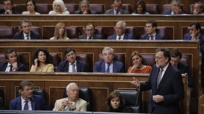 Mariano Rajoy, este mi&eacute;rcoles, durante el debate de investidura.