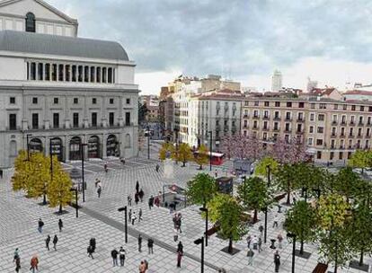 Así será la plaza de Isabel II en las navidades de 2008.