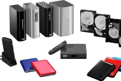 Diferentes aparatos con discos duros.