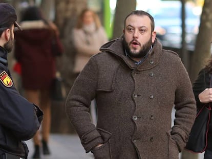 Guillermo Zapata arriving at the Spanish High Court in Madrid.