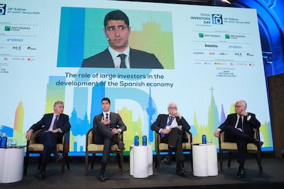 Enrique de Leyva, socio fundador de Magnum Capital; Jaime Siles, executive director de IFM; José Luis Curbelo, presidente de Cofides y Juan María Nin, presidente de ITP Aero y senior advisor de Bain Capital.