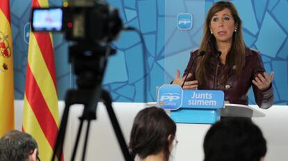 Alicia Sánchez-Camacho, en uh momento de una rueda de prensa.