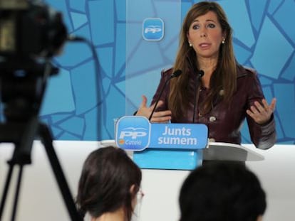 Alicia Sánchez-Camacho, en uh momento de una rueda de prensa.