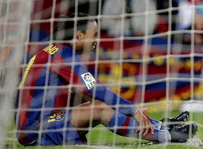 Ronaldinho, en el partido ante el Villarreal