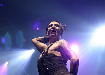 Marilyn Manson, durante su actuación del jueves en Madrid.