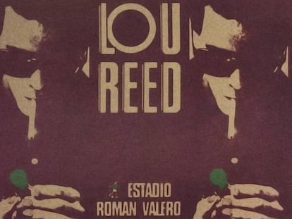 Cartel anunciador del concierto de Lou Reed, el 20 de junio de 1980, en el estadio del Moscardó en Madrid.