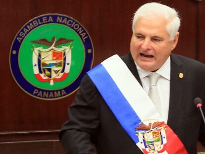 El presidente de Panam&aacute;, Ricardo Martinelli, en la Asamblea Nacional.