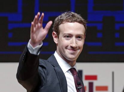El fundador de Facebook, Mark Zuckerberg, en una conferencia en Perú el 19 de noviembre de 2016.