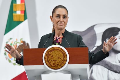 Claudia Sheinbaum, en el Palacio Nacional de Ciudad de México.