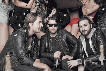 De izquierda a derecha, Axwell, Sebastian Ingrosso y Steve Angello: Swedish House Mafia.