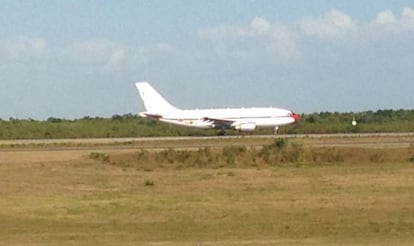 El Airb&uacute;s en el que el Pr&iacute;ncipe viaj&oacute; a Honduras.