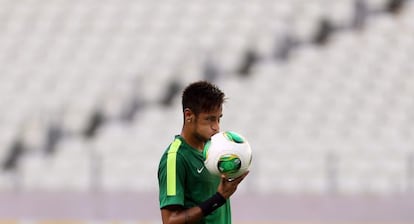 Neymar, antes de enfrentarse a México.