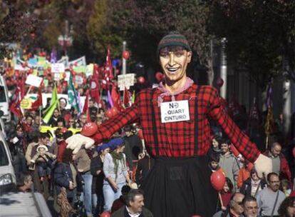 Una manifestación contra el cuarto cinturón en Granollers, hace dos años.