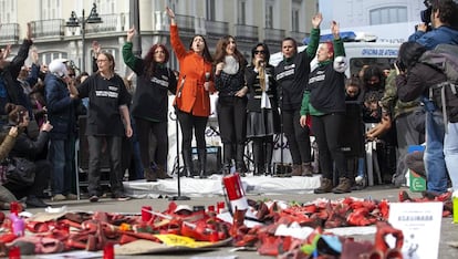Concentración contra la violencia machista en Madrid.