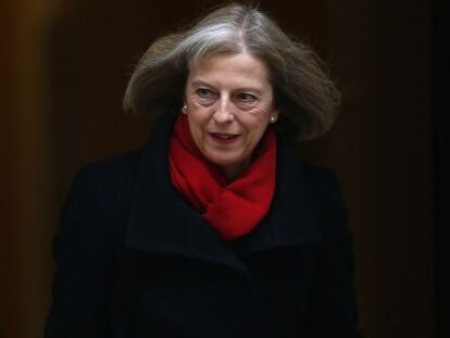 La ministra de Interior británica, Theresa May, abandona Downing Street, el pasado 22 de enero.