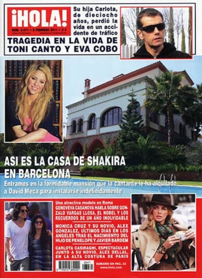 Portada de la revista <i>¡Hola!</i> del 9 de febrero de 2011