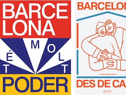 Dos campañas diseñadas por Koln Studio bajo la dirección de Nacho Padilla para el Ayuntamiento de Barcelona durante la crisis de la covid-19. |