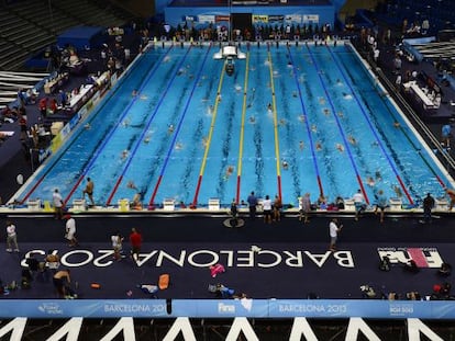 La piscina del Palau Sant Jordi durante los Mundials de 2013.