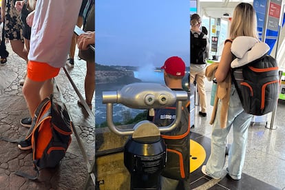 De las cataratas del Niágara al aeropuerto, los avistamientos de mochilas Basic-Fit no cesan.