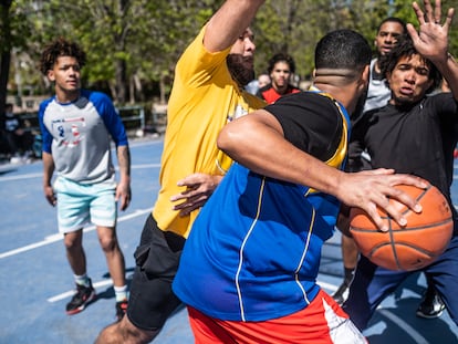 Partido amistoso disputado en las canchas de Ciudad de los Ángeles (Madrid).