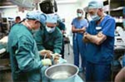 Preparación de una intervención de coronaria.