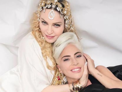 Madonna y Lady Gaga en una foto de la revista 'Time' tras los Oscar de 2019.