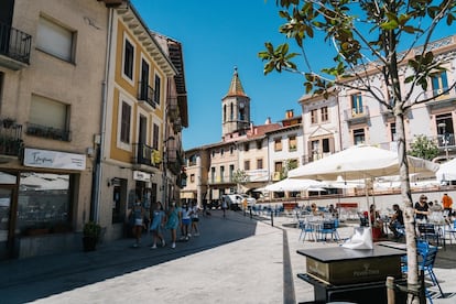 Imagen de la plaza de Viladrau, el martes.