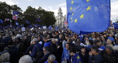 Protesta contra el Brexit en el centro de Londres.