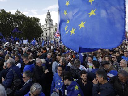 Protesta contra el Brexit en el centro de Londres.