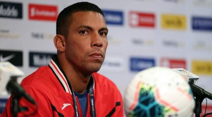 Yasmani López, durante una conferencia de prensa de la Copa Oro.