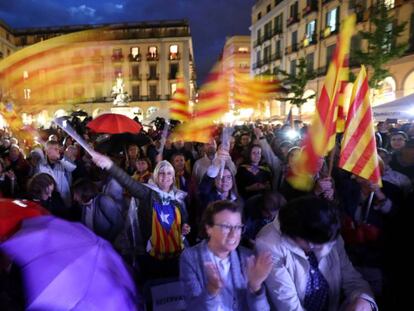 Manifestaci&oacute;n a favor de la independencia de Catalu&ntilde;a en Girona. 