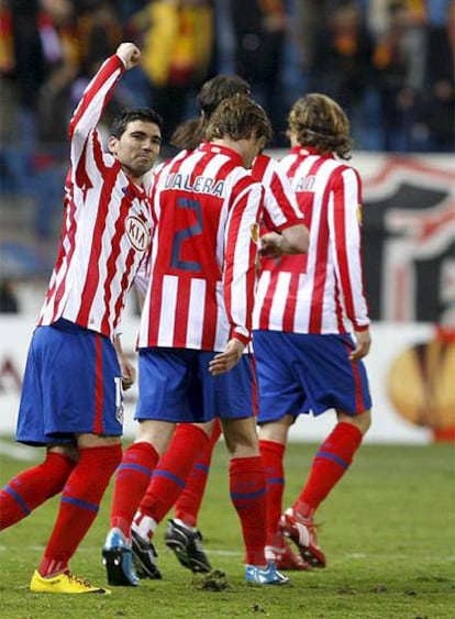 El centrocampista atlético celebra su gol ante el Galatasaray