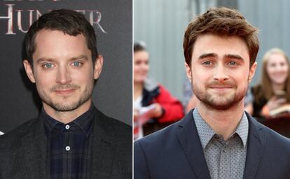 Dos protagonistas de sagas fantásticas: Elijah Wood ('El señor de los anillos') y, a la derecha, el también actor Daniel Radcliffe (Harry Potter).