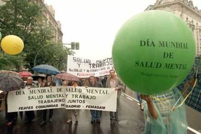 Celebración del Día Mundial de la Salud Mental en Madrid, en una imagen de archivo.