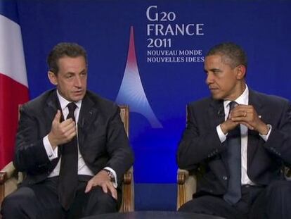 Entrevista conjunta de Sarkozy y Obama en la TF1 francesa.