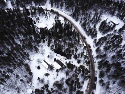Foto aérea de la cabaña donde permaneció secuestrada Jayme Closs.