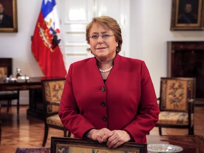 Chilean president Michelle Bachelet at La Moneda palace on June 23.