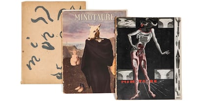 Ejemplares de la revista 'Minotaure' que estuvo en circulación entre junio de 1933 hasta su interrupción al inicio de la Segunda Guerra Mundial.