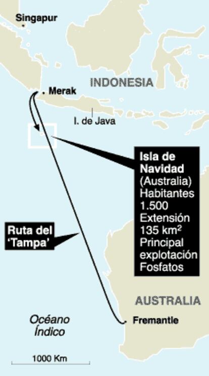 Mapa de situación del conflicto a raíz del <i>Tampa</i>.