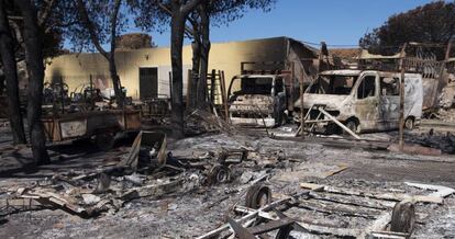 Cámping Doñana, tras el incendio.