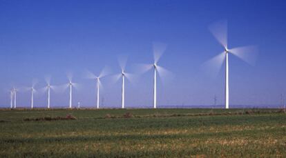 Aerogeneradores en Castilla-La Mancha.