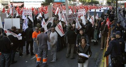 Los sindicatos protestaron contra la reforma laboral.