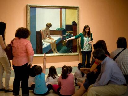 Niños en una de las jornadas para jóvenes del Thyssen.